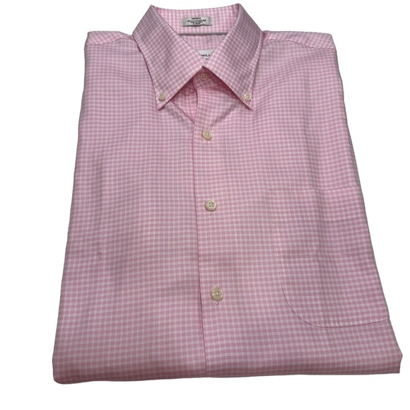 Peter Milllar Crown Soft Men’s Button Down Shirt Pink/white Gingham Size M - Picture 1 of 10